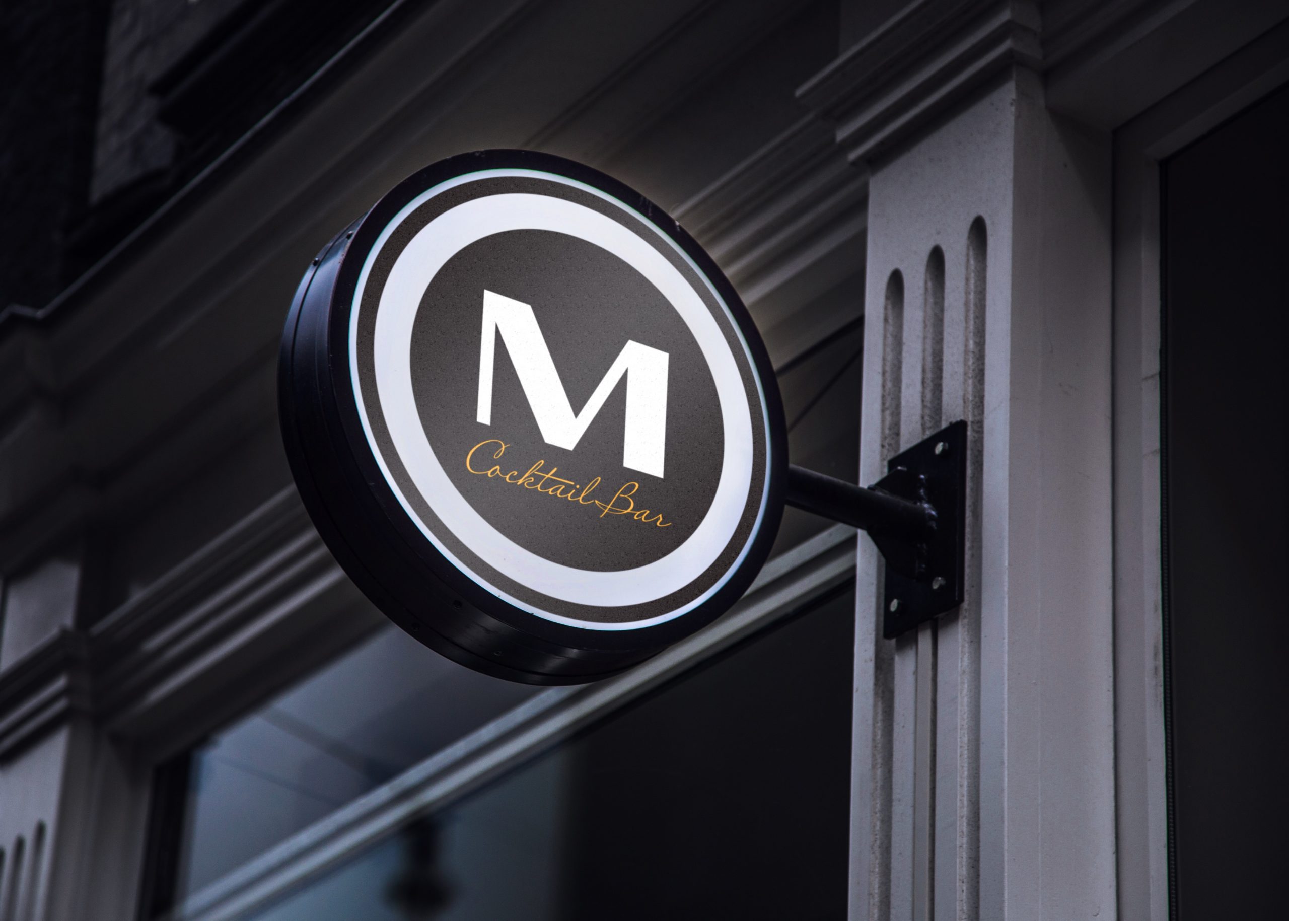 Midnight Cocktail Bar Sign